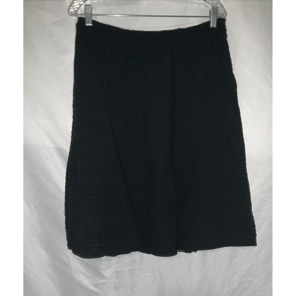 Eileen‎ Fisher Womens Size SP  Textured Organic Cotton Black Skirt Side Zip